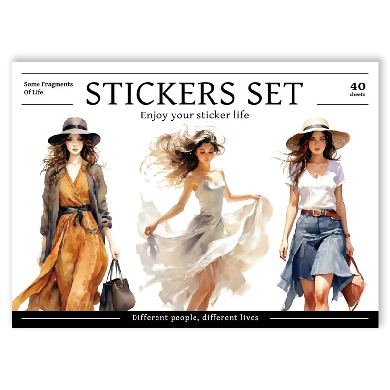 Bomichi People Sticker Book for aldult Girl, 40 Sheets 299 Pcs Aesthetics Stickers for Journaling Scrapbooking Bullet Journals Planners Letter Card Making Collage Art Crafts Water Bottle DIY - Image 1