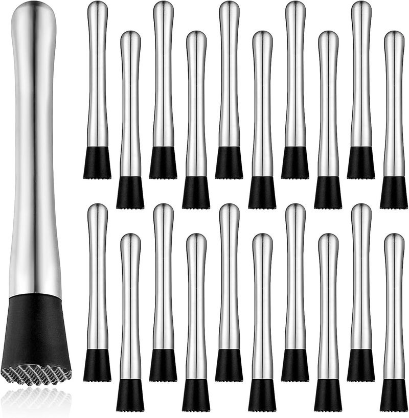 Tobeelec 20 Pcs Muddler for Cocktails - Stainless Steel Bar Muddler Tool, Muller for Drinks Ice Crusher, Bartender Tools Set Home Bartender Bars Accessories - Image 1