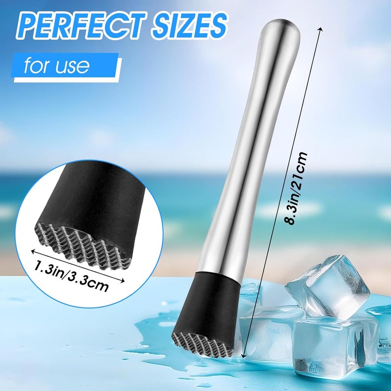 Tobeelec 20 Pcs Muddler for Cocktails - Stainless Steel Bar Muddler Tool, Muller for Drinks Ice Crusher, Bartender Tools Set Home Bartender Bars Accessories - Image 2