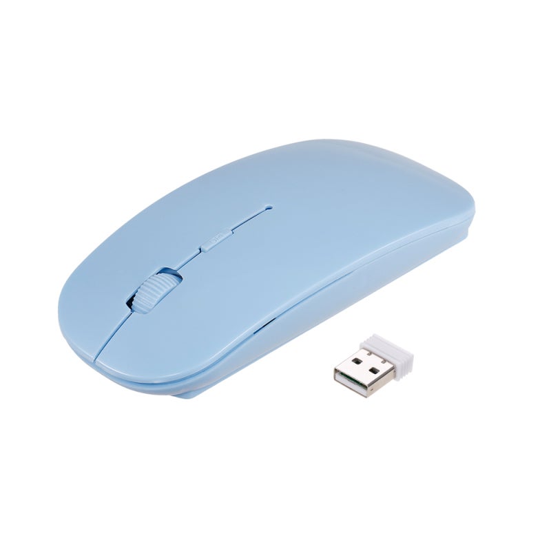 ماوس بصري لاسلكي - نقل لاسلكي 2.4G بنطاق 20 متر، محرك بصري عالدقة 1600 نقطة لكل بوصة، تصميم مريح صامت بلون أزرق للاستخدام في المكتب والألعاب والسفر والاستخدام اليومي - Image 1