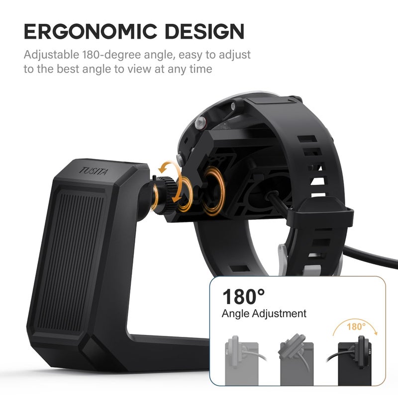 TUSITA Charger Stand Compatible with Garmin Multiple Smart Watch - Multi-Angle Adjustment - Image 2