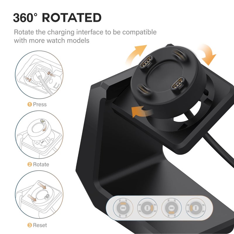 TUSITA Charger Stand Compatible with Garmin Multiple Smart Watch - Multi-Angle Adjustment - Image 3