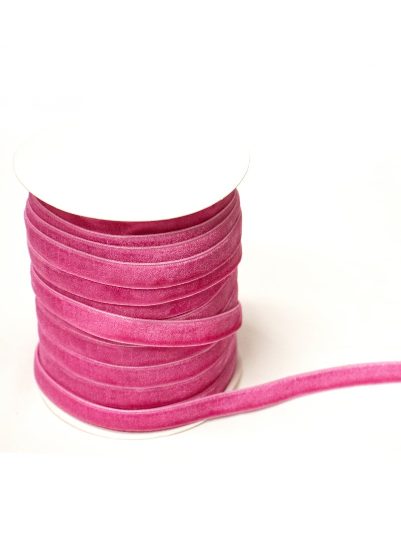 1 cm Velvet Ribbon Roll – Soft Velvet Craft Ribbon for Gift Wrapping, Sewing, Hair Accessories, Decorations – (Purple-38) Available in 32 Colors - Image 1