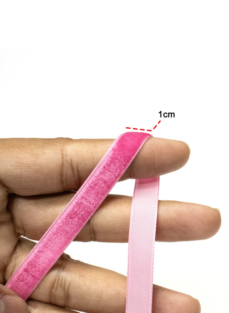 1 cm Velvet Ribbon Roll – Soft Velvet Craft Ribbon for Gift Wrapping, Sewing, Hair Accessories, Decorations – (Purple-38) Available in 32 Colors - Image 2