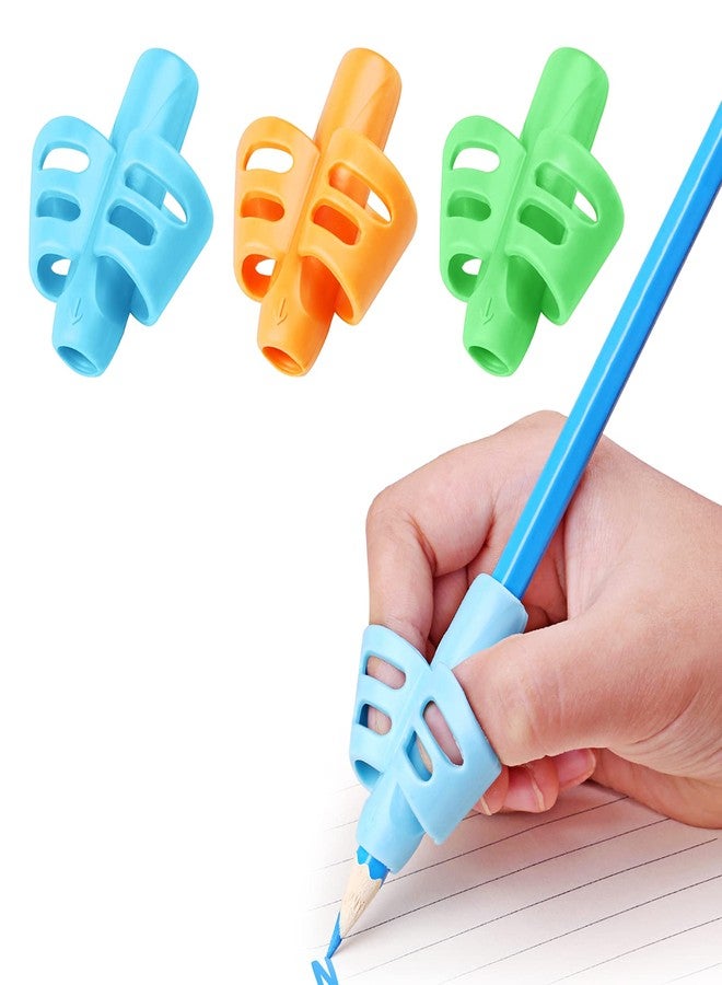 DMFLY Pencil Grips, Pencil Grips for Kids Handwriting, Children Pen Writing Aid Grip Set Posture Correction Tool for Kids Preschoolers Children, Hollow Ventilation Design, 3 Pack - Image 1