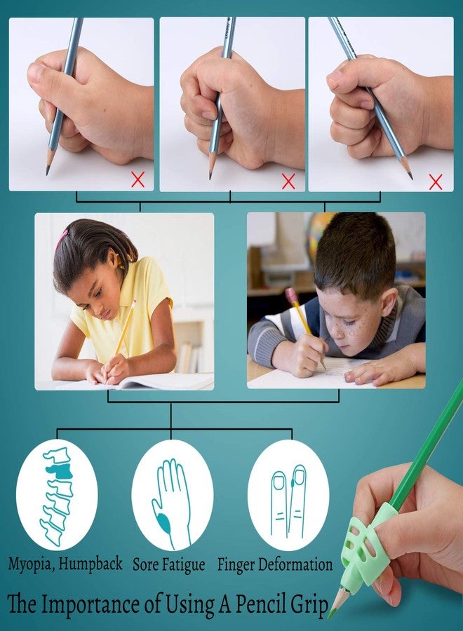 DMFLY Pencil Grips, Pencil Grips for Kids Handwriting, Children Pen Writing Aid Grip Set Posture Correction Tool for Kids Preschoolers Children, Hollow Ventilation Design, 3 Pack - Image 2