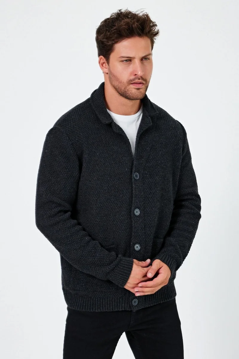 Alexander Gardi Jacket Collar Buttoned Knitted Cardigan (E24-Eze-22)