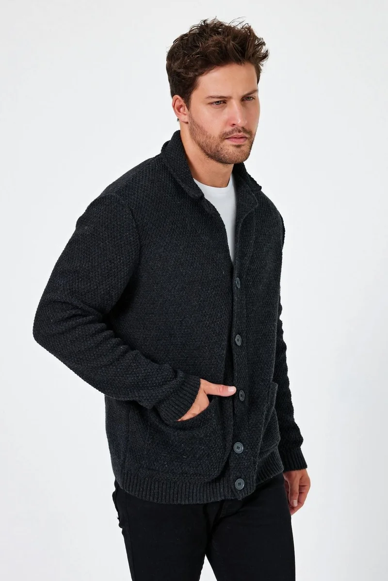 Alexander Gardi Jacket Collar Buttoned Knitted Cardigan (E24-Eze-22)