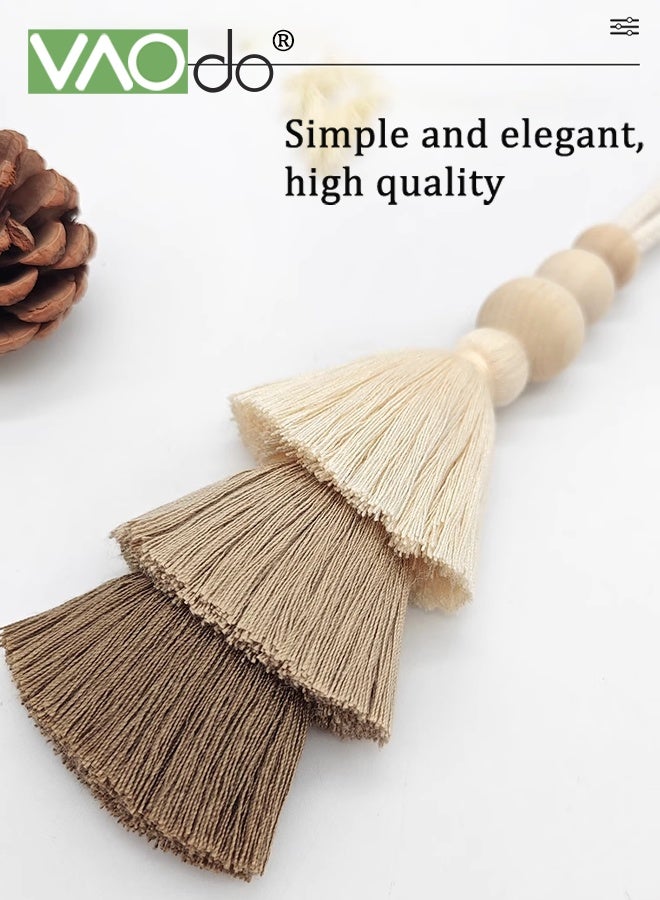 فاو دو 2 قطعة من رباطات الستائر مع القطران، روابط الستائر القابلة للتعديل، روابط الستائر متعددة الاستخدامات للديكور المنزلي، ديكور الستائر بأسلوب البوهيمي لغرفة المكتب المنزلية - Image 2