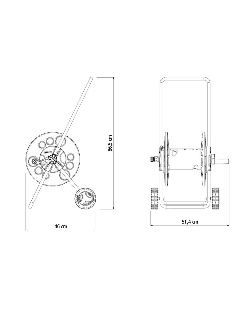 TRAMONTINA Black Garden Hose Reel with Wheels - Image 4