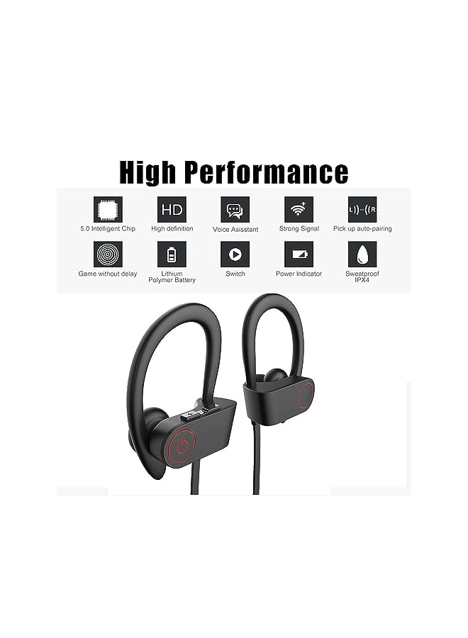 Excefore Bluetooth Wireless Headphones In Ear Bluetooth Headphones Sports Earbuds For Gym Running 8 Hours Playtime Noise Cancelling Headsets - Image 3