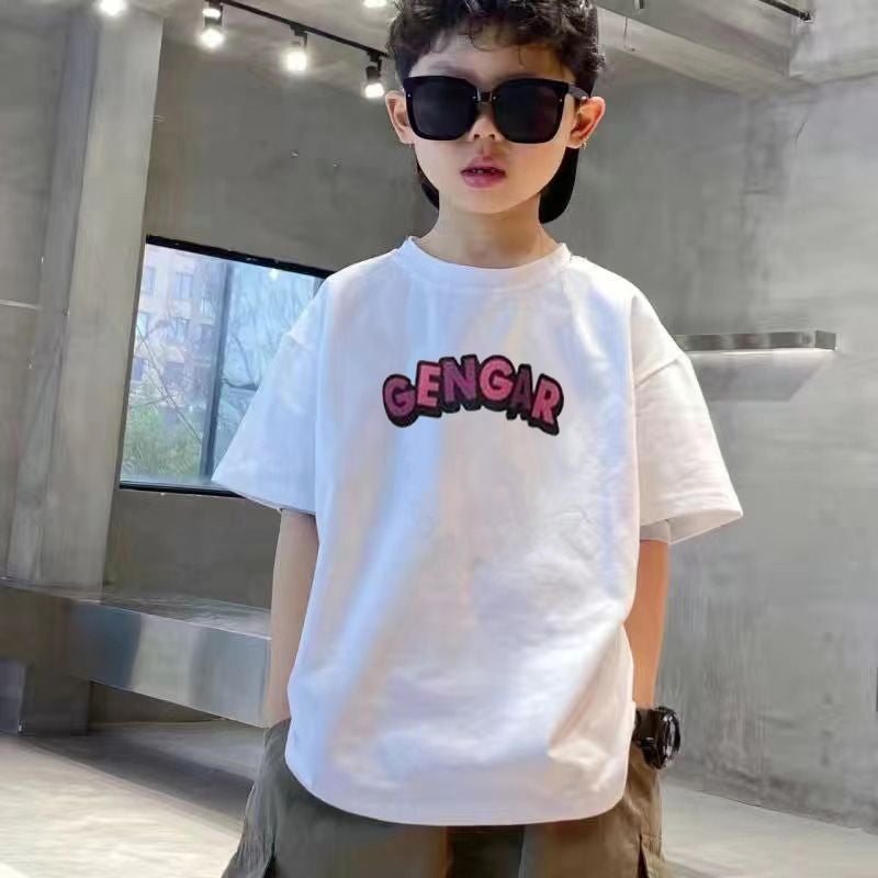 2023 Summer New Children's Wear Boys Short-sleeved T-shirt Summer Children's Cotton Trendy Thin Children's Top Short-sleeved - Image 5