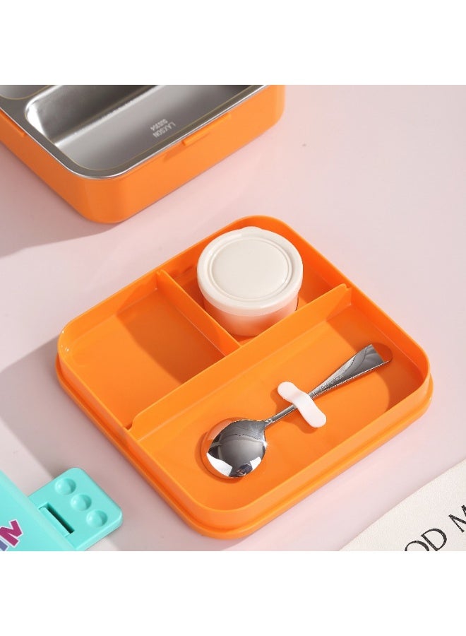 موبكوس صندوق غداء بينتو بتصميم ببغاء سوبر توكان مزدوج الطبقات مع 3 أحزمة من الفولاذ المقاوم للصدأ معزول حراريًا بسعة 1120 مل + 70 مل للأطفال/الأطفال (أخضر برتقالي) - Image 4