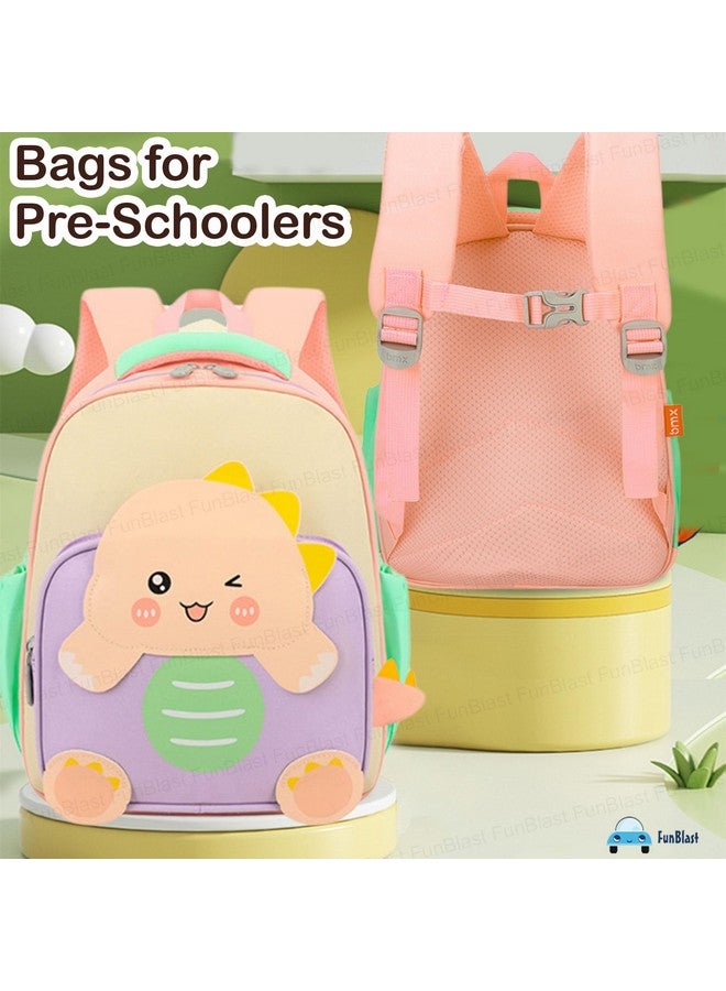 FunBlast Kids Backpack - Miniature Dino Bags for Preschoolers, Small Bag for Kindergarten Kids, 32 X 26 X 13 Cm (Pink) - Image 5