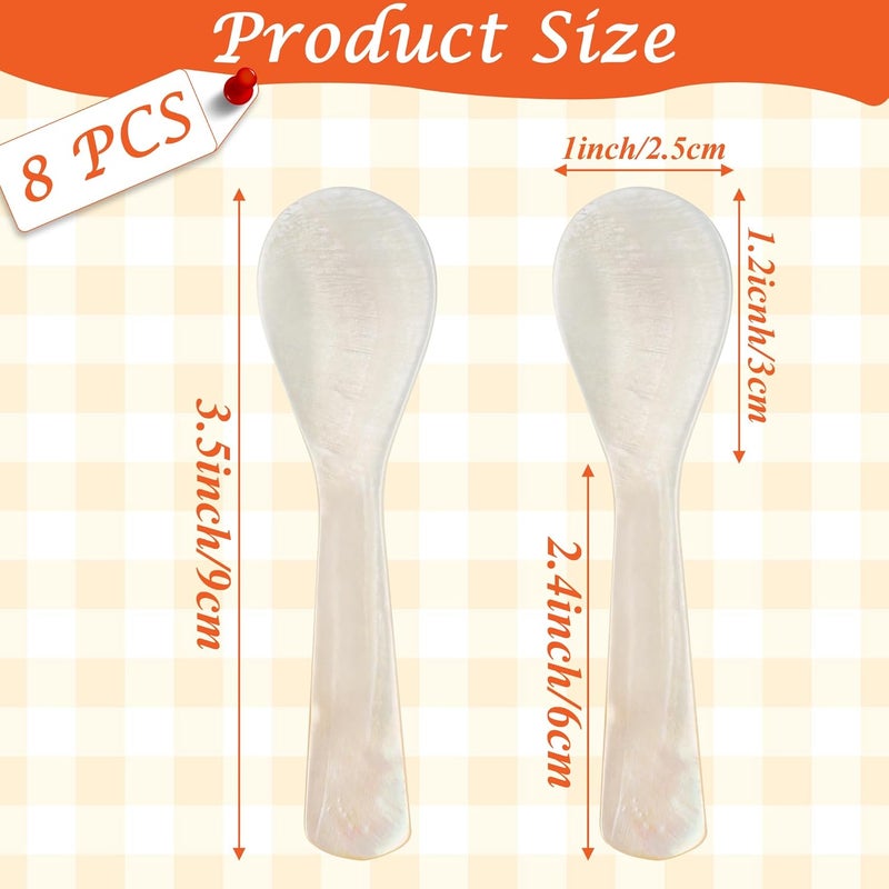 Coitak 8 PCS Caviar Spoons, Mother of Pearl Spoons for Caviar, Desserts, Ice Cream, Salt, Coffee Serving, Restaurant Serving Set, 3.55 Inch - Image 2