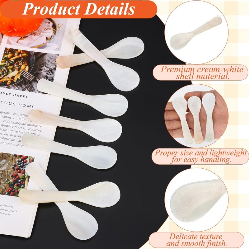 Coitak 8 PCS Caviar Spoons, Mother of Pearl Spoons for Caviar, Desserts, Ice Cream, Salt, Coffee Serving, Restaurant Serving Set, 3.55 Inch - Image 3