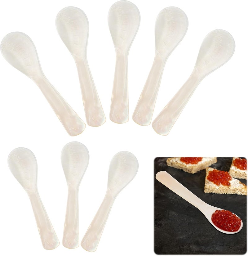 Coitak 8 PCS Caviar Spoons, Mother of Pearl Spoons for Caviar, Desserts, Ice Cream, Salt, Coffee Serving, Restaurant Serving Set, 3.55 Inch - Image 1