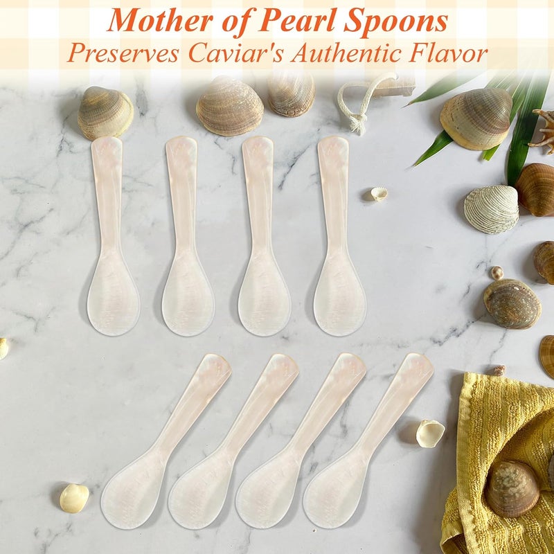Coitak 8 PCS Caviar Spoons, Mother of Pearl Spoons for Caviar, Desserts, Ice Cream, Salt, Coffee Serving, Restaurant Serving Set, 3.55 Inch - Image 5