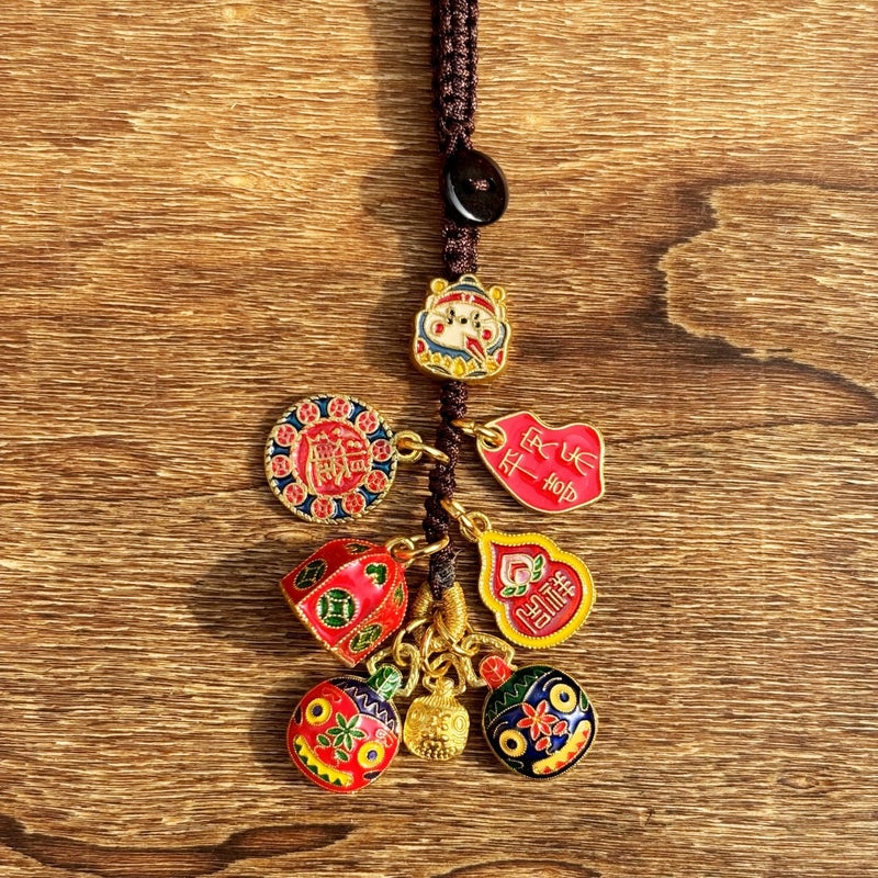 Car Keychain National Tide Lion Dance Bag Hanging Gold-Swallowing Beast God Of Wealth Key Chain Pendant Accessories Ping An Buckle God Of Wealth Hanging Accessories - Image 4