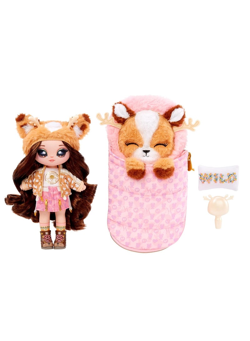 MGA Entertainment Camping Doll Myra Woods Deer Inspired 7.5" Fashion Doll With Brown Hair And Plush Deer Sleeping Bag | 2 In 1 Gift | Toy For Kids Ages 5 to 8+ Years - Image 1