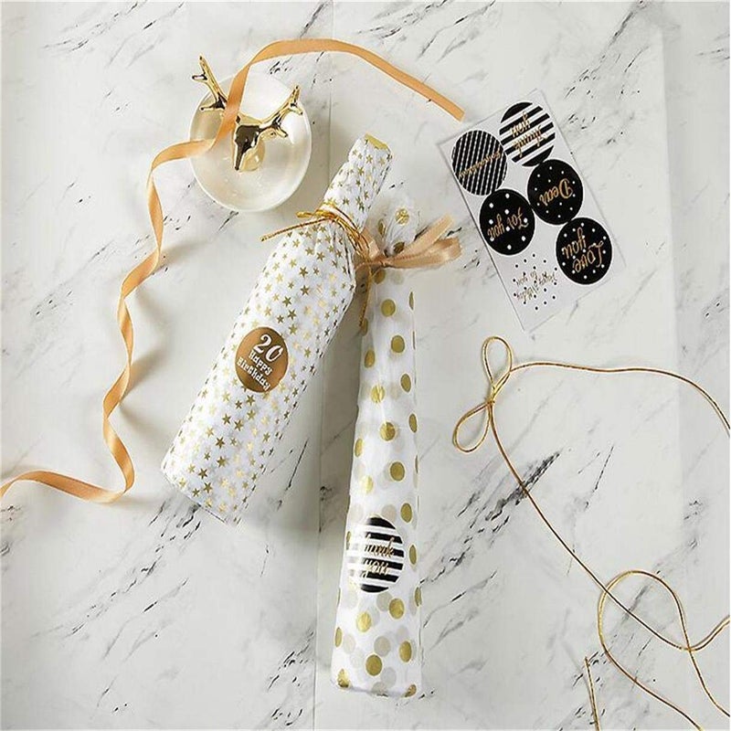 Teemico 50 Sheets Polka Dots Tissue Paper Gold Foil Dot Wrapping Paper Metallic Wrapping Tissue Paper Polka Dot Gift Bags Wrapping Paper, 20x 28 inches - Image 4