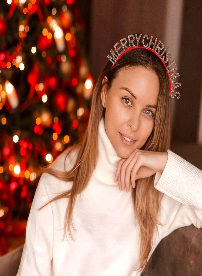 Chanaco Christmas Headbands for Women Xmas Hair Accessories Party Decorations Hair Hoops for Adults Red Green Holiday Headwear Metal Headdress Gifts - Image 2