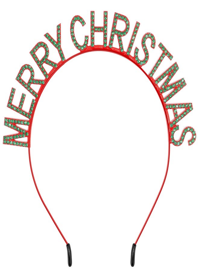 Chanaco Christmas Headbands for Women Xmas Hair Accessories Party Decorations Hair Hoops for Adults Red Green Holiday Headwear Metal Headdress Gifts - Image 1