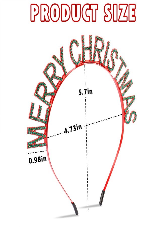 Chanaco Christmas Headbands for Women Xmas Hair Accessories Party Decorations Hair Hoops for Adults Red Green Holiday Headwear Metal Headdress Gifts - Image 5
