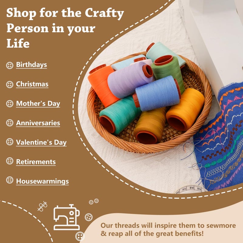 LRDCREEE 42 Colors Sewing Thread Kit All Purpose Polyester Thread Assorted Colors for Sewing Machine and Hand Stitching Use - 800 Yards per Spool - Image 5