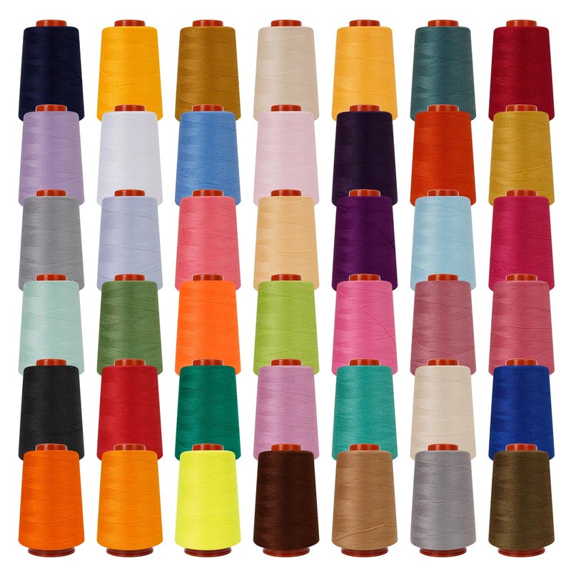 LRDCREEE 42 Colors Sewing Thread Kit All Purpose Polyester Thread Assorted Colors for Sewing Machine and Hand Stitching Use - 800 Yards per Spool - Image 1