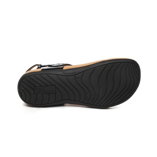 Athlefit Womens Black Orthopedic Arch Support Sandals Casual Summer Walking Adjustable Thong Sandals for Women Size 8.5 - Image 3