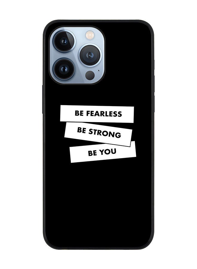 Stylizedd Rugged Black edge case for Apple iPhone 13 Pro Slim fit Soft Case Flexible Rubber Edges Anti Drop TPU Gel Thin Cover - Fearless Strong You - Image 1
