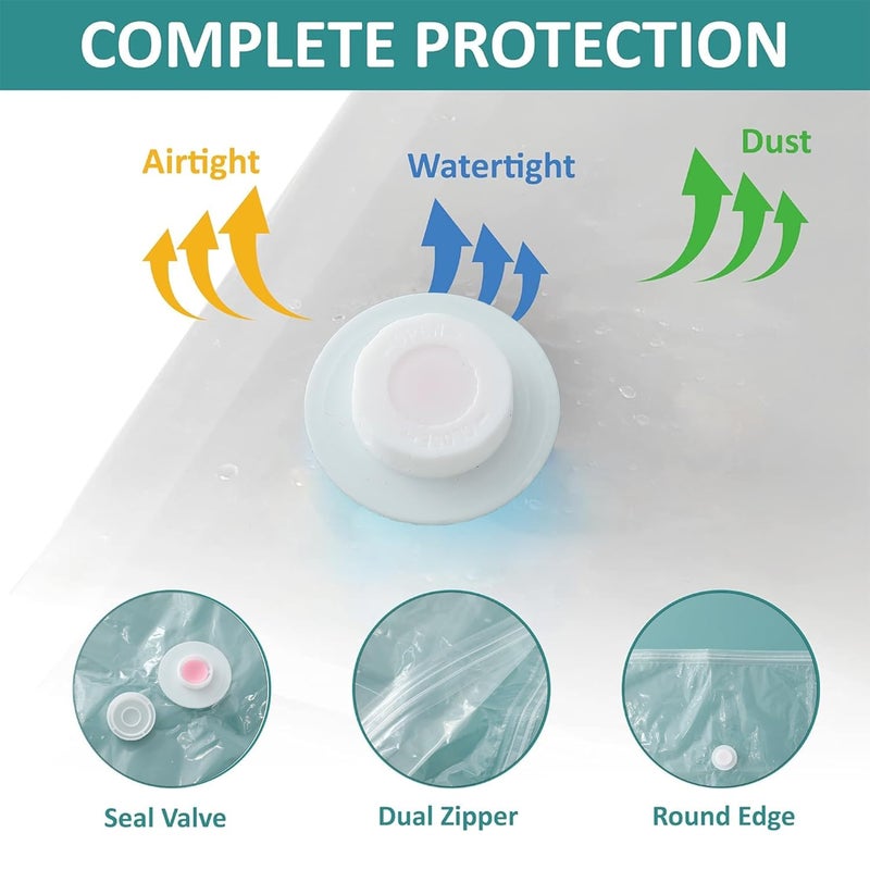 Kuber Industries Set of 4 Vacuum Bags for Storage with Pump Spacesaver Vaccine Bags for Clothes Pillows Sealed Compression Bags for Travel with Hand Air Pump XNL001 Yellow Transparent - Image 4