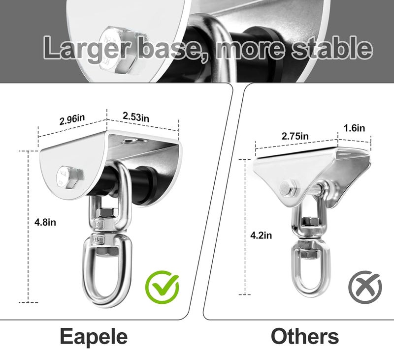 Eapele Heavy Bag Hanger, Punching Bag Mount for Ceiling 360° Swivel Wood Beam Holder for Boxing Bag, Heavy Bag, Gym Punching Bag, Speed Bag, Aerial Yoga Swing, Gymnastic Rings, Sandbag, Hammock - Image 4