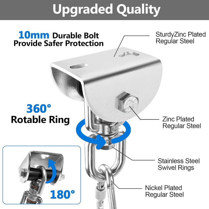 Eapele Heavy Bag Hanger, Punching Bag Mount for Ceiling 360° Swivel Wood Beam Holder for Boxing Bag, Heavy Bag, Gym Punching Bag, Speed Bag, Aerial Yoga Swing, Gymnastic Rings, Sandbag, Hammock - Image 2