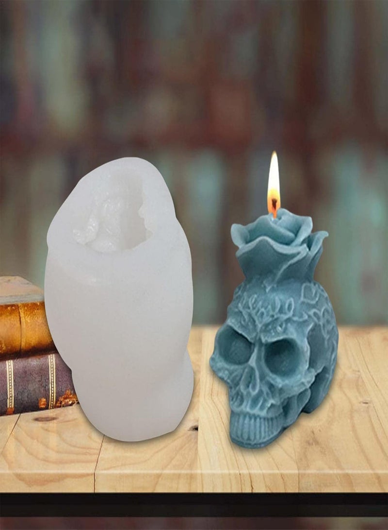 GGOOT 5 Pcs Skull Mold for Resin,Halloween 3D Skeleton Head Rose Food Safe Silicone Mould - Halloween Party Supplies DIY Crafting Molds for Epoxy Resin, Candle Making, Art Crafts  - Image 2