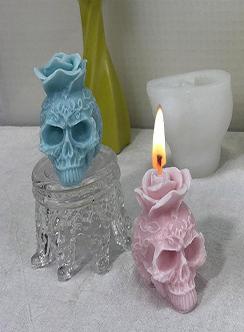 GGOOT 5 Pcs Skull Mold for Resin,Halloween 3D Skeleton Head Rose Food Safe Silicone Mould - Halloween Party Supplies DIY Crafting Molds for Epoxy Resin, Candle Making, Art Crafts  - Image 5