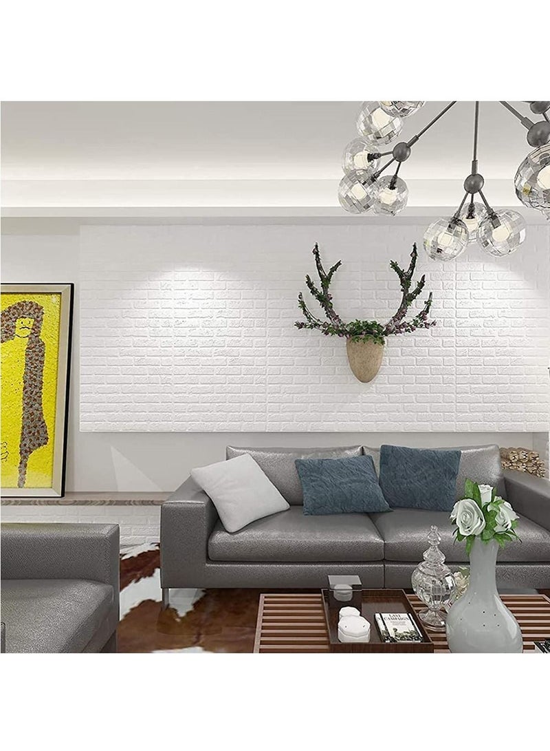 FFD 3d Brick Wall Sticker White 70x77cm 30pcs - Image 4