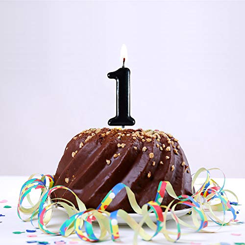 XNOVA Black Number 0 Birthday Candles Ten Year Bady Roman Numberal Cool Cake Happy Candle for Kids Men Women No 10 20 30 40 50 60 70 80 90 100 - Image 5