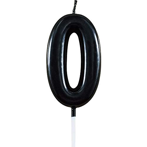 XNOVA Black Number 0 Birthday Candles Ten Year Bady Roman Numberal Cool Cake Happy Candle for Kids Men Women No 10 20 30 40 50 60 70 80 90 100 - Image 1
