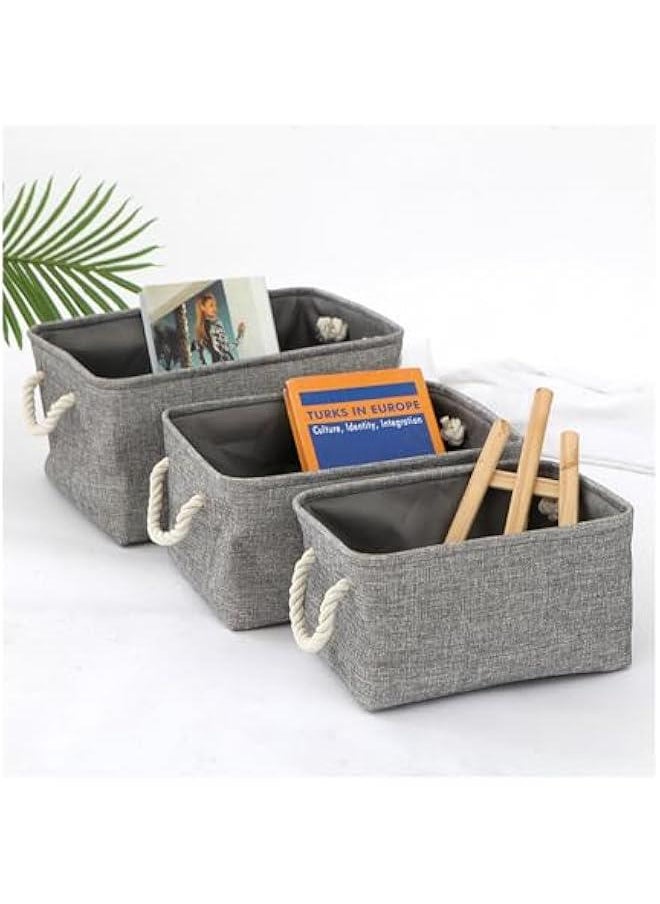 HOOKOR Large Fabric Baskets for Organizing 【3-pack】 Closet Organizers and Storage Baskets for Gifts Empty Foldable Nursery Baskets for Toy Storage, Gray  - Image 1