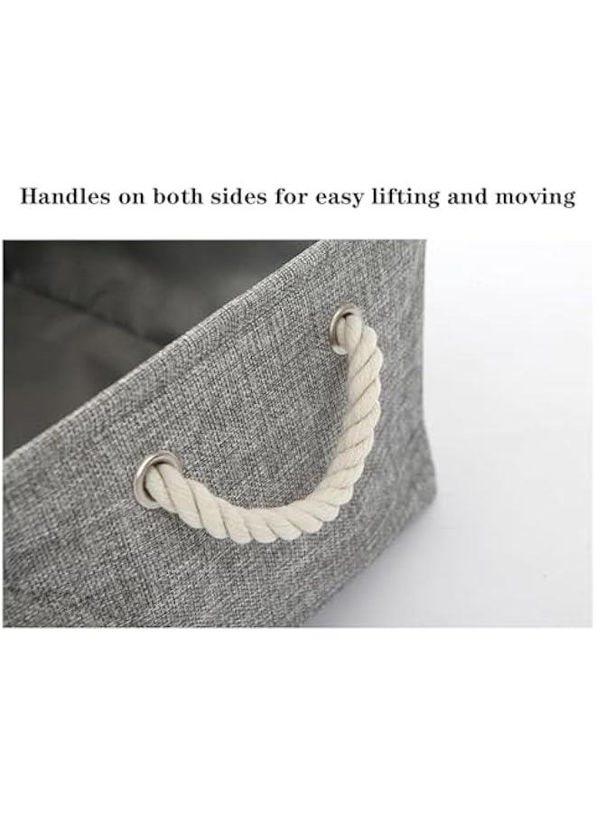 HOOKOR Large Fabric Baskets for Organizing 【3-pack】 Closet Organizers and Storage Baskets for Gifts Empty Foldable Nursery Baskets for Toy Storage, Gray  - Image 3