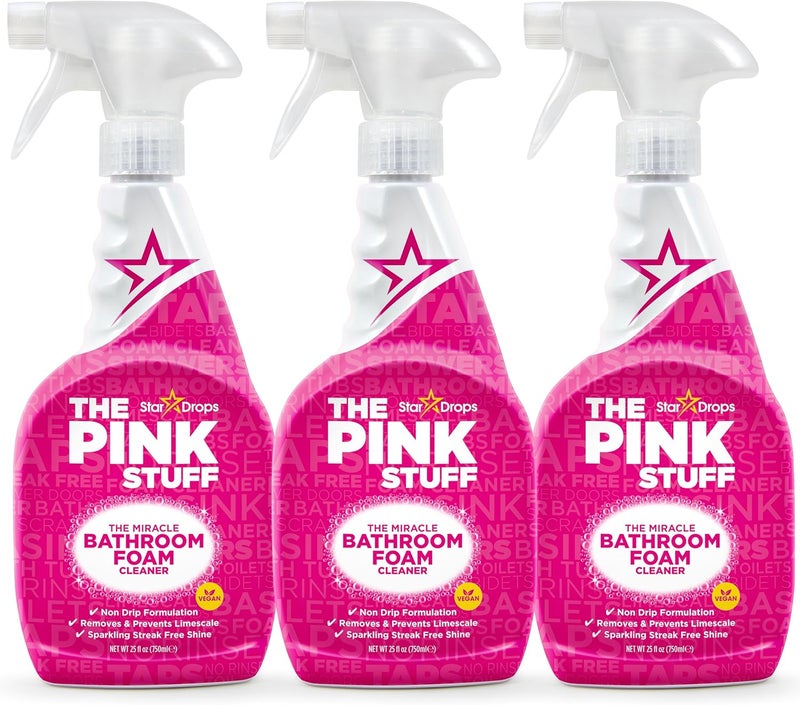 Stardrops - The Pink Stuff - The Miracle Bathroom Foam Cleaner 750ml 3-Pack Bundle (3 Bathroom Foam Spray) - Image 1