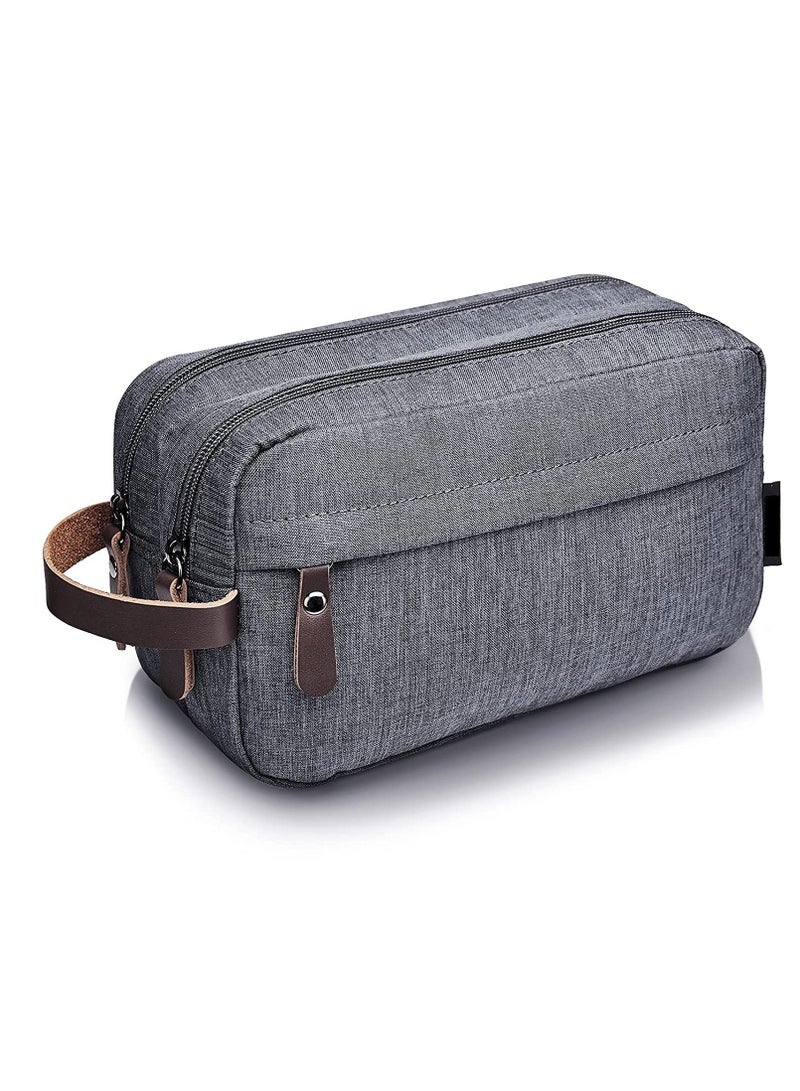 Waterproof Hanging Toiletry Bag, Oxford Cloth Travel Organizer for Cosmetics and Essentials, Lightweight Shaving Case for Men and Women (Gray)  - Image 1
