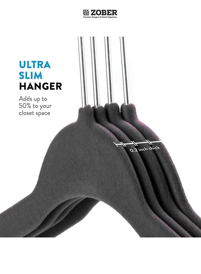 ZOBER Nonslip Velvet Hangers, Shirt Hangers, Ultrathin Space-Saving - Image 3