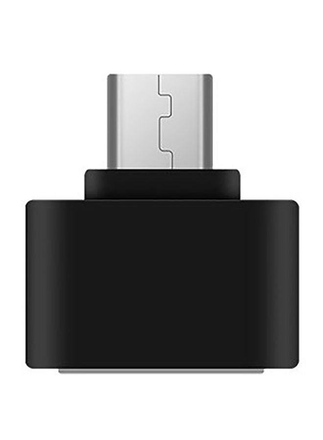 NIBEMINENT Micro USB 2.0 Female to 3.1 Type C Male Converter USB-C OTG Adapter Black