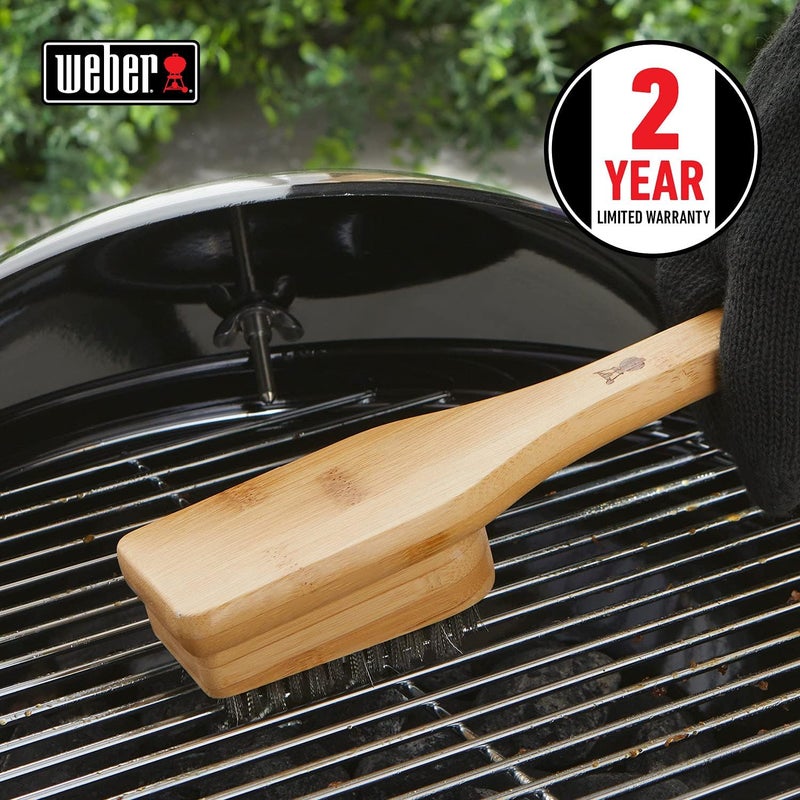 Weber Bamboo Grill Brush Black/silver 30 cm| Premium Grilling accessory - Image 3