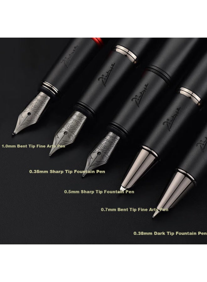 Pimio Art Calligraphy Fountain Pen With Bent Nib For Men And Women, Adult And Student Use, Fine Point 1.0mm, Malaga Series 916 Dawn Red - Image 2