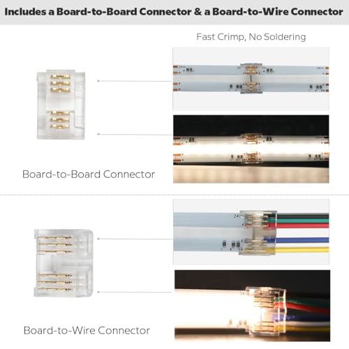SuperlightingLED 24VDC Color Changing RGBCCT Dotless COB LED Strip Lights, High Density RGBCW 4200 LEDs Warm White to Daylight RGBWW Dimmable LED Light Strips(Non-Waterproof IP20), FCOB-24V-RGBCCT - Image 3