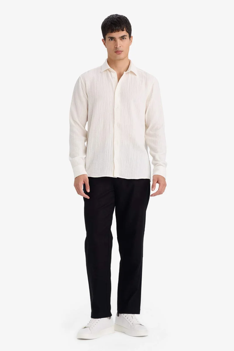ديفاكتو Polo Neck Cotton Shirt